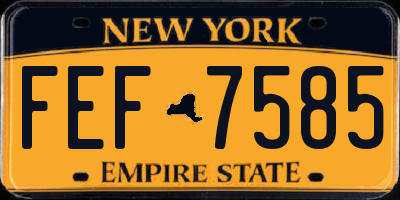 NY license plate FEF7585