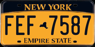 NY license plate FEF7587