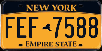 NY license plate FEF7588
