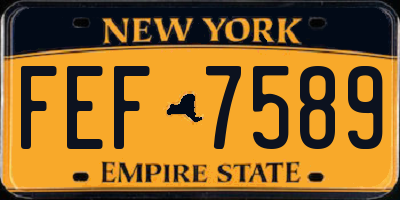 NY license plate FEF7589