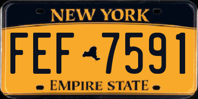 NY license plate FEF7591