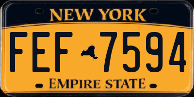 NY license plate FEF7594