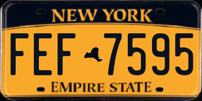 NY license plate FEF7595
