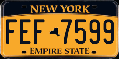 NY license plate FEF7599