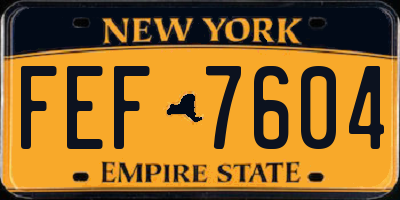 NY license plate FEF7604