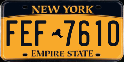 NY license plate FEF7610