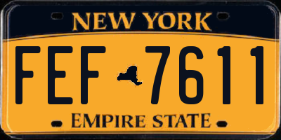 NY license plate FEF7611