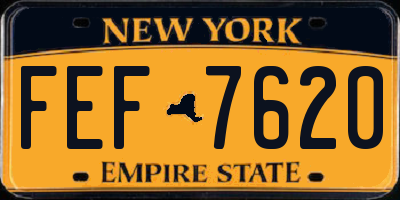NY license plate FEF7620