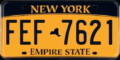 NY license plate FEF7621