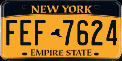 NY license plate FEF7624