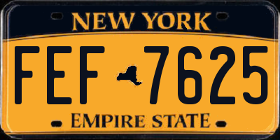 NY license plate FEF7625