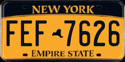 NY license plate FEF7626