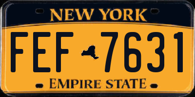 NY license plate FEF7631