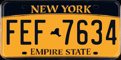 NY license plate FEF7634