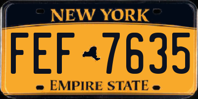 NY license plate FEF7635