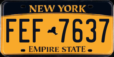 NY license plate FEF7637