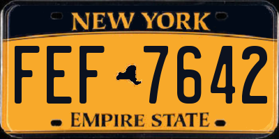 NY license plate FEF7642