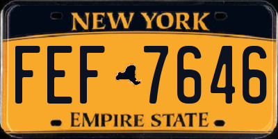 NY license plate FEF7646