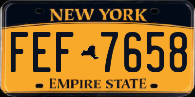 NY license plate FEF7658