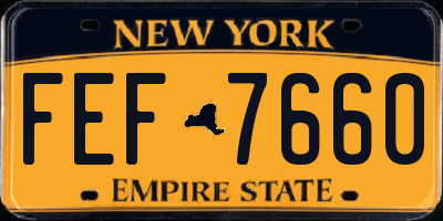 NY license plate FEF7660