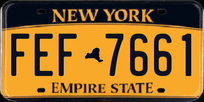NY license plate FEF7661