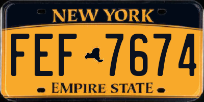 NY license plate FEF7674