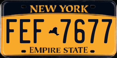 NY license plate FEF7677