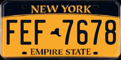 NY license plate FEF7678