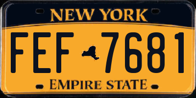 NY license plate FEF7681