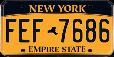NY license plate FEF7686