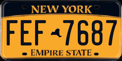 NY license plate FEF7687