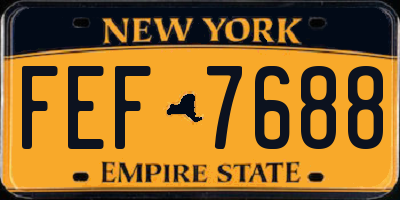 NY license plate FEF7688