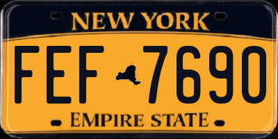NY license plate FEF7690