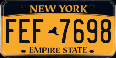 NY license plate FEF7698