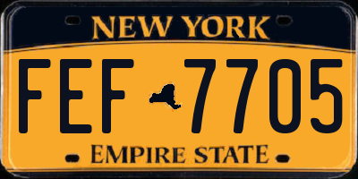 NY license plate FEF7705