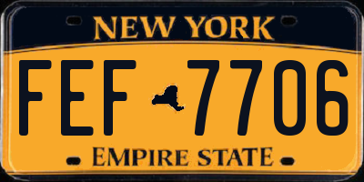 NY license plate FEF7706
