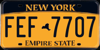 NY license plate FEF7707