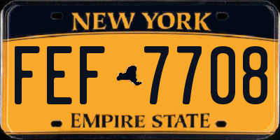 NY license plate FEF7708