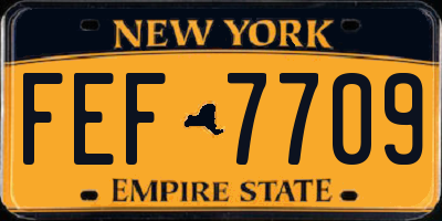 NY license plate FEF7709