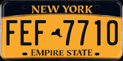 NY license plate FEF7710