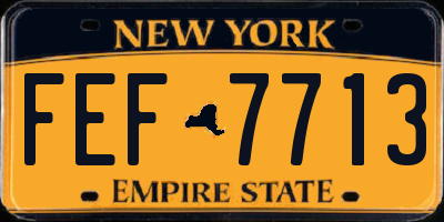 NY license plate FEF7713