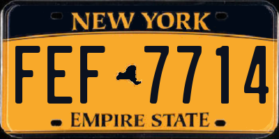 NY license plate FEF7714
