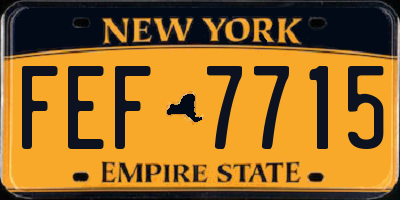 NY license plate FEF7715