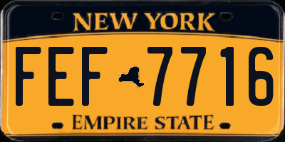 NY license plate FEF7716