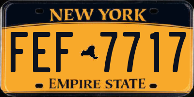 NY license plate FEF7717