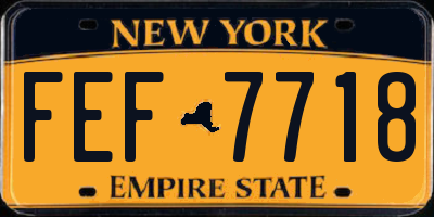 NY license plate FEF7718