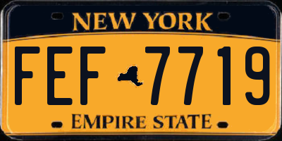 NY license plate FEF7719