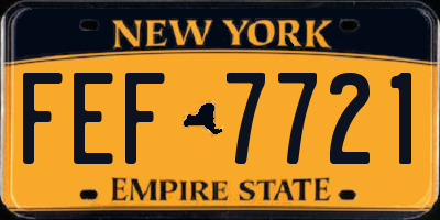 NY license plate FEF7721