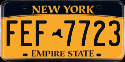 NY license plate FEF7723