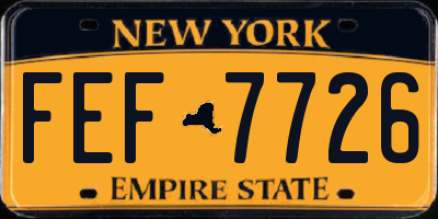 NY license plate FEF7726